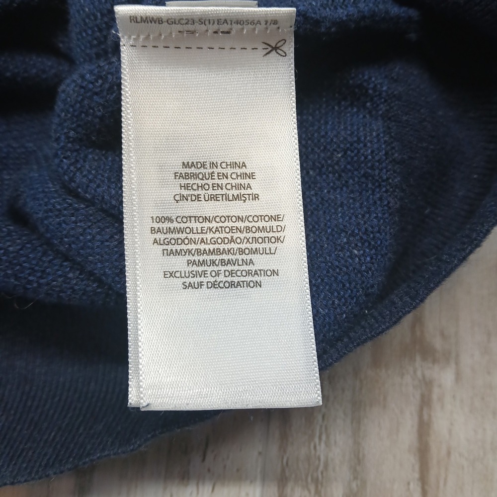 Polo‎ Ralph Lauren Mens Pima Cotton Crewneck Sweater Navy Blue XL - Picture 4 of 9